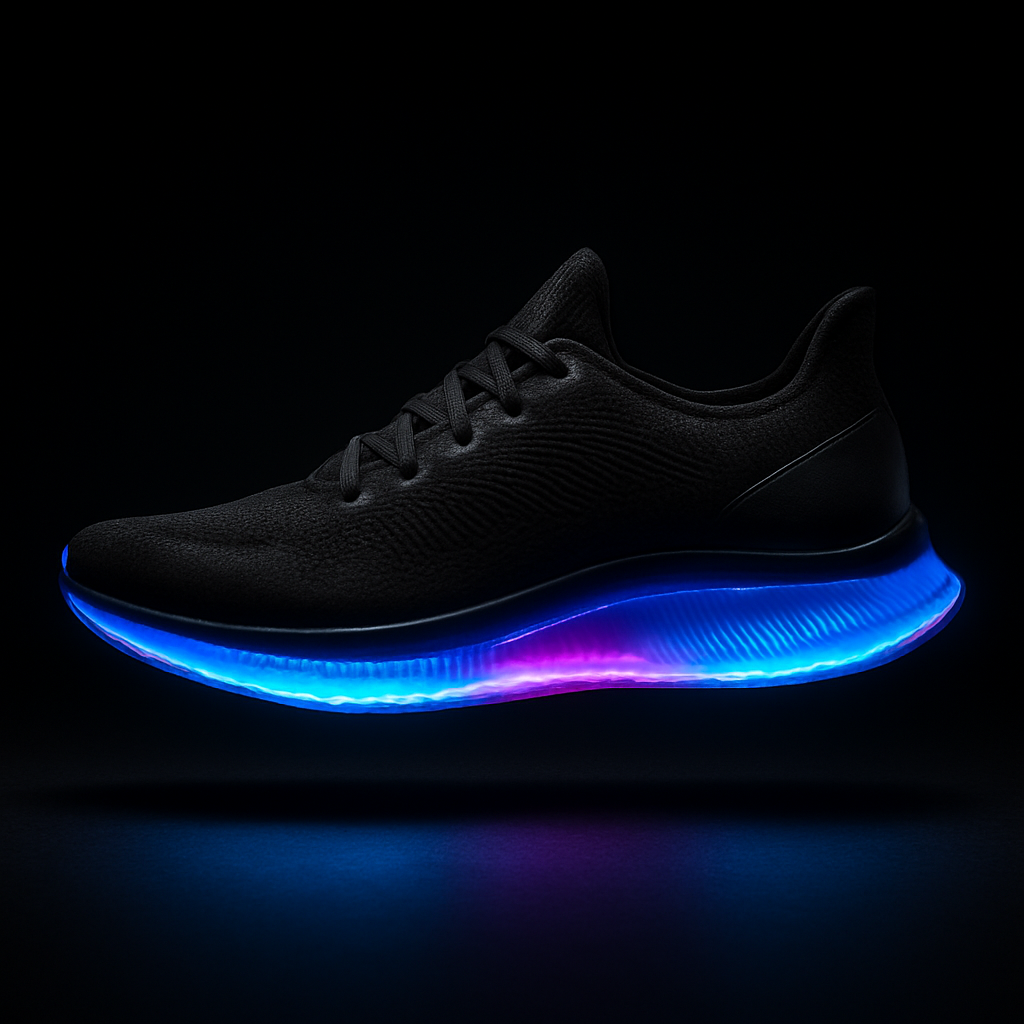441 Aliens sneaker with a glowing blue and purple sole